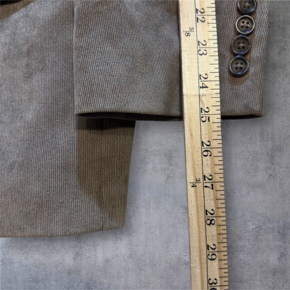 CHAPS Mens 46R Beige Sand Velvet Blazer Sport Coat Two Button Suit Jacket - Picture 10 of 13